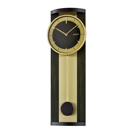 Seiko Horloge à pendule en bois noir et or intemporelle QXC244G