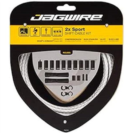 Jagwire 2X Sport Shift Kit Gaines et câbles de dérailleur Adulte Unisexe