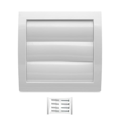 H&C VENT Grille Aeration 190x190mm avec clapet et Moustiquaire │ Anti retour Lamelles Mobiles│ Evacuation Cache Tuyau Ventilateu