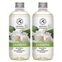 Recharche Diffuseur Roseaux du Jasmin avec Huile Essentielle du Jasmin 2x500ml - Parfum Ambiance - Desodorisant Maison - Diffuse
