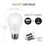 Lepro Ampoule LED E27 Connectee 9W (Equivalent de 60W), E27 LED WiFi Intelligente Blanc Chaud 2700K Dimmable 806LM Compatible av