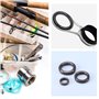 40pcs Canne à Pêche Céramique Guides Anneau Ensemble 10 Tailles 4.8mm-29.9mm Diamètre Extérieur Remplacement Canne à Pêche Oeil 