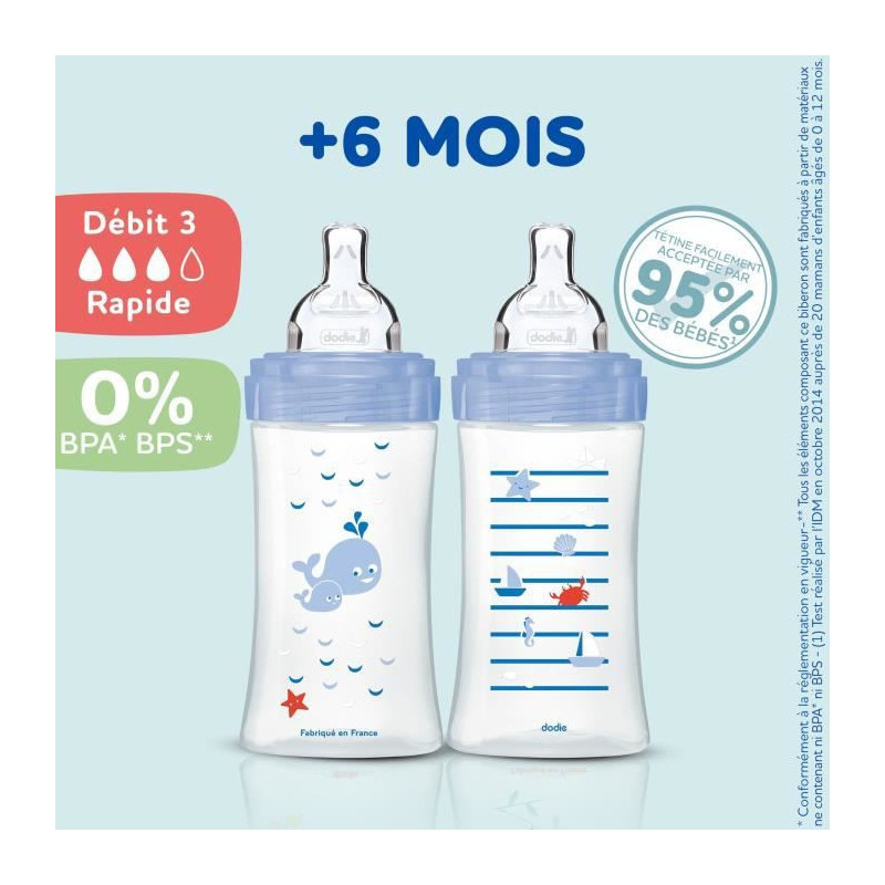 Image secondaire de Lot de biberons Dodie 3700763508917 3 uds (330 ml)