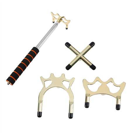 YINETTECH 4pcs Queue de Billard avec Tête de Pont Support Rétractable Queue de Billard Amovible Bâton Forme Différente Accessoir
