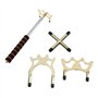 YINETTECH 4pcs Queue de Billard avec Tête de Pont Support Rétractable Queue de Billard Amovible Bâton Forme Différente Accessoir