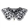 YINETTECH Faux Col Femme Colliers Détachable Broderie Fleur Rétro Large Revers Faux Col Châle Imprimé Fleuri Col Décoration pour