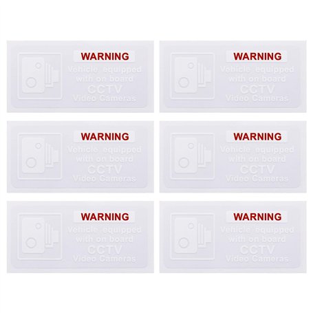YINETTECH 6pcs Panneaux d'avertissement pour Véhicule Équipé d'autocollants de Caméras Vidéo CCTV à Bord 100 x 45mm en Vinyle Au