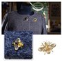 Lot de 2 broches abeille avec strass en alliage Belle broche Accessoires décoratifs pour vêtements Pull Veste Ornement pour Femm