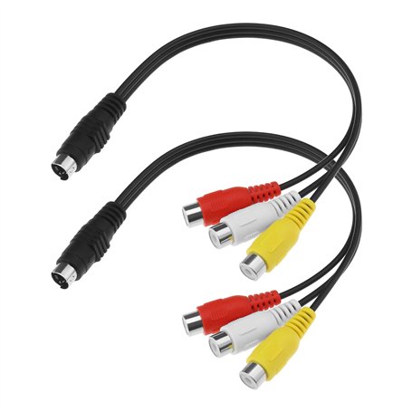 VGOL Lot de 2 câbles S-Vidéo 4 broches vers 3 RCA AV femelle pour TV/HDTV