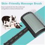 berjalan 1 Brosse à Lisser Ferme pour Chiens - Brosse à Lisser Extra Longue pour Chien de Grande Taille, Brosse MéTallique et Dé