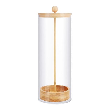 Vkyipg Distributeur de Pailles pour Comptoir - Distributeur de Pailles avec Couvercle en Bambou pour Pailles Standard