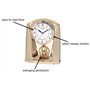 RHYTHM Horloge de cheminée contemporaine avec pendule oscillant et cadran facile à lire Doré Champagne 4RP772WR13