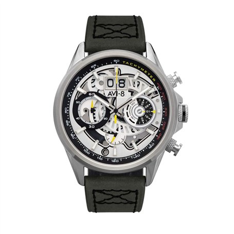 AVI-8 Hommes Analogique chronographe Montre avec Bracelet en Cuir AV-4065-01