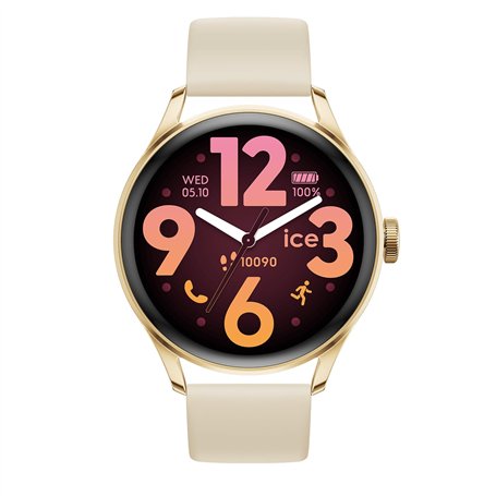 Ice-Watch - Ice Smart 3.0-1.2 Gold Beige AMOLED GPS - Montre connectée Ronde dorée pour Femme avec Bracelet en Silicone - 025115