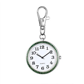 JewelryWe Montre d'Infirmière Homme Femme- Montre Surface de Chiffres Arabes & Porte-clés Sac à Dos Boucle & Boîtier en Diamant
