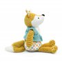LES DÉGLINGOS - Peluche Original Cyranos Le Renard - Velours côtelé Ultra Douce -27 cm - Jaune Moutarde - Convient dès la Naissa