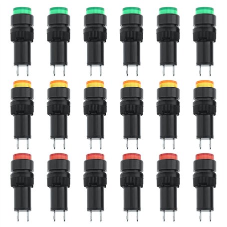 ECSiNG 18pcs Voyant d'alimentation LED DC 12V Montage Encastré sur Panneau pour Appareils Électroménagers de Télécommunications