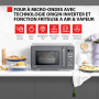 Toshiba MW3-AC26PFI(MG) Four à Micro-ondes 26L Air chaud combiné, 6-en-1 900W avec Cuiseur Vapeur en Gris Morandi, 6 Programmes