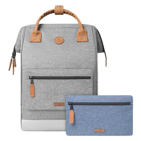 CABAIA - Sac à Dos Adventurer New York - Maxi 23L - Déperlant - Compartiment Ordinateur Portable 15" - 2 Poches - Certifié Vegan