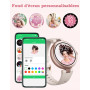 Montre Connectée Femme Ronde Petite Montre Podometre Smartwatch avec Appel Bluetooth Cardiofrequencemetre Oxymetre Chronometre p