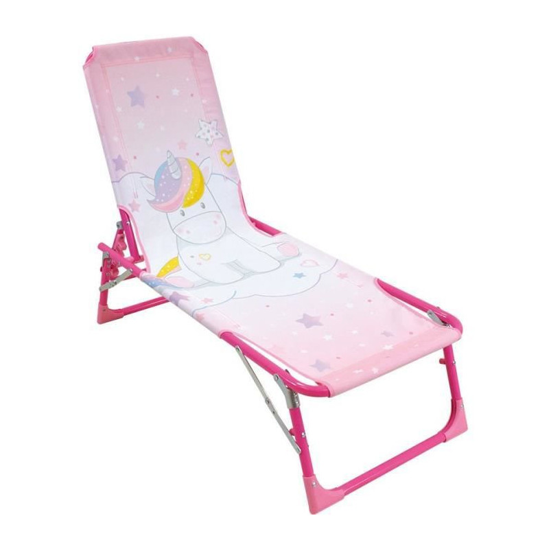 FUN HOUSE Licorne Chaise longue transat - Pliable - 112 x 40 x 40 cm - Pour enfa