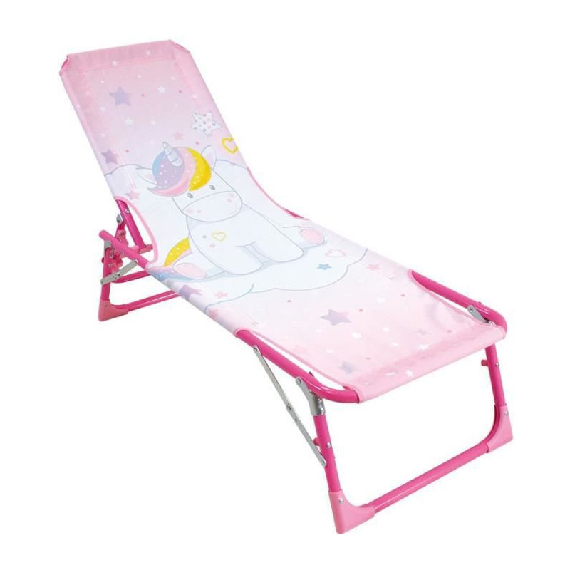 Image secondaire de FUN HOUSE Licorne Chaise longue transat - Pliable - 112 x 40 x 40 cm - Pour enfa