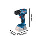 Bosch Professional 18V System perceuse-visseuse sans-fil GSR 18V-45 (vitesse de rotation de 1 900 tr/min, 2 batteries de 2,0 Ah,