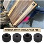 SG Store 16 Pièces Pieds en Caoutchouc de Haut-parleur avec Rondelle en Acier Inoxydable 25x15mm Pieds Ronds en Caoutchouc pour