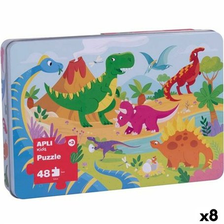 Puzzle Apli 48 x 32 cm Dinosaures 48 Pièces (8 Unités)