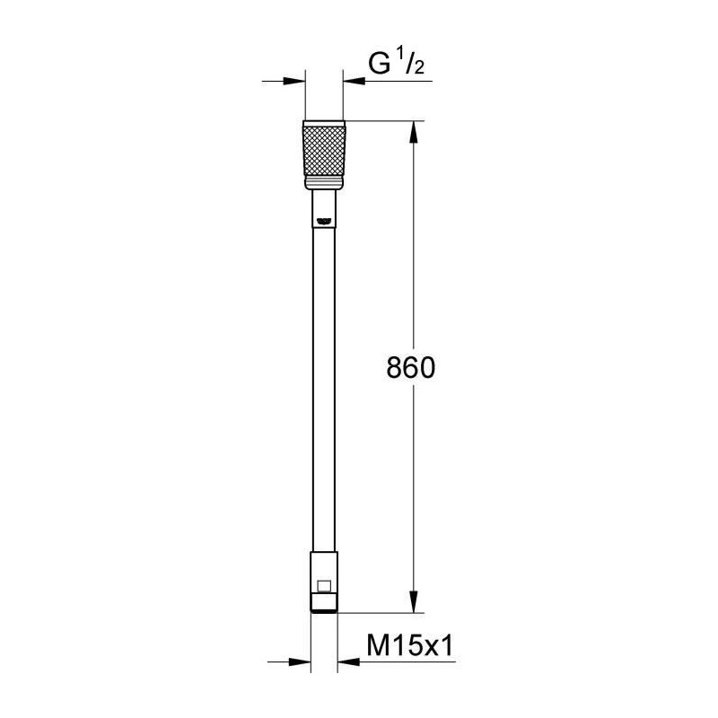 Image secondaire de Tuyau de douche Grohe M15x1/2 46104-000 Métal 86 cm