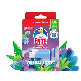 WC-Ente Frische-Siegel Lot de 2 recharges pour nettoyant WC sans panier Parfum WC Violet virtuel