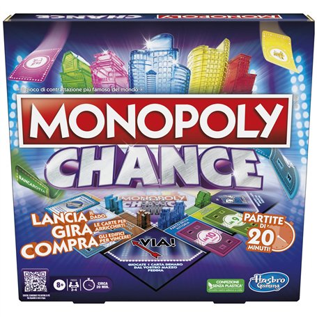 Hasbro Gaming Monopoly Chance Jeu de société rapide avec parties de 20 minutes