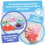Tomy Toomies Pool Party de Peppa - 5 bouées à Anneau Flottant avec 5 Figurines Peppa Pig et Ses Amis - Jouets sensoriels pour bé