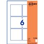 Avery Étiquettes Autocollantes Carrées 80x80 mm - Pack de 60 en Polyester Blanc - Personnalisables et Imprimables pour Laser/Jet