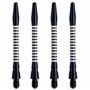 WINMAU Tiges de fléchettes en aluminium noir, rose et argenté (tiges) en court et moyen – 4 jeux par paquet