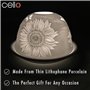 Cello Photophore en Porcelaine – Motif Tournesol & Papillon avec Projection 3D et Message pour Bougies Chauffe-Plat parfumées ou