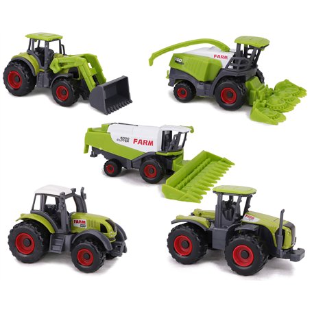 Toyland® Ensemble de 5 Jouets pour Machines agricoles en métal moulé Vert - Environ 4