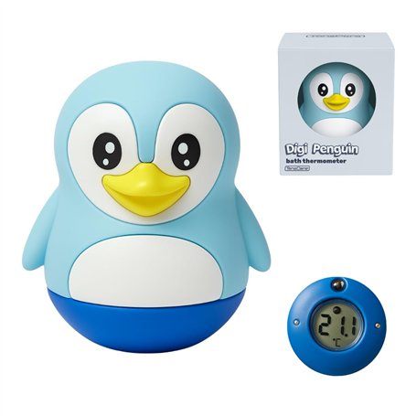 TensCare Digi Pingouin Thermomètre de Bain Bébé – Pingouin Flottant avec Écran LCD