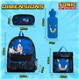 Sonic The Hedgehog Sac à dos 4 pièces avec sac à déjeuner, trousse à crayons et bouteille d'eau | Sac à dos garçon avec bretelle