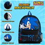 Sonic The Hedgehog Sac à dos 4 pièces avec sac à déjeuner, trousse à crayons et bouteille d'eau | Sac à dos garçon avec bretelle