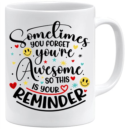 Cadeau Inspirant pour Amie | "Parfois Tu Oublies Que Tu Es Génial(e)" – Mug de Motivation et Encouragement | Tasse Cadeau Amie B