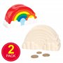 Baker Ross Tirelires en céramique arc-en-ciel à peindre pour décorer et afficher les enfants - Créations en porcelaine créative