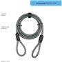 Câble Antivol - YALE - YC1/10/220/1 - Longueur 2,2m en Spirale a 2 Boucles en acier tressé pour Vélo et VTT - Noir et Gris