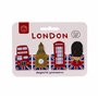 Lot de 4 marque-pages magnétiques en forme de souvenirs anglais – Londres – Bus