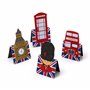 Lot de 4 marque-pages magnétiques en forme de souvenirs anglais – Londres – Bus, Big Ben, cabine téléphonique et garde royale