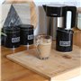Harbour Housewares 3pc Rond Métal Thé Café Sucre Ensemble de Bidons - Noir - Ancien Cuisine Boîte de Rangement Caddie Récipient