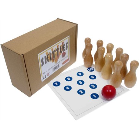 Brimtoy Jeu de quilles en bois/jeu de bowling à dix broches