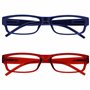 La Société Lunettes De Lecture Bleu Foncé Rouge Léger Lecteurs Valeur Pack 2 Hommes Femmes RR32-3Z +3