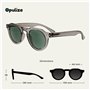 OPULIZE RIO - Lunettes de Lecture Solaires - Monture Plate - Protection UV400 - Gris - Hommes Femmes - Charnières à Ressort - S5
