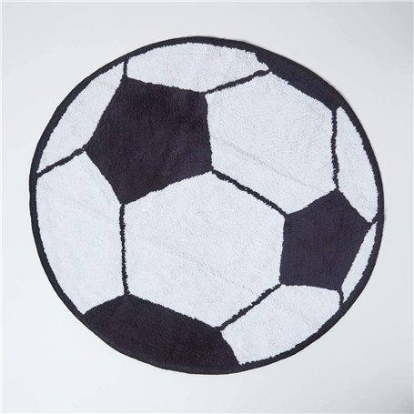 HOMESCAPES Tapis de Bain décoratif de 80 cm de diamètre avec Le Design Ballon de Foot